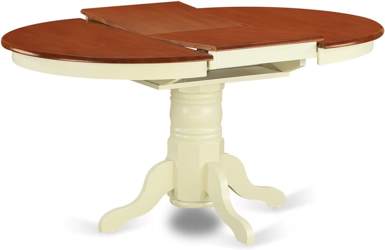 East West Furniture Buttermilk Cherry Oval Dining Set 7 Piece