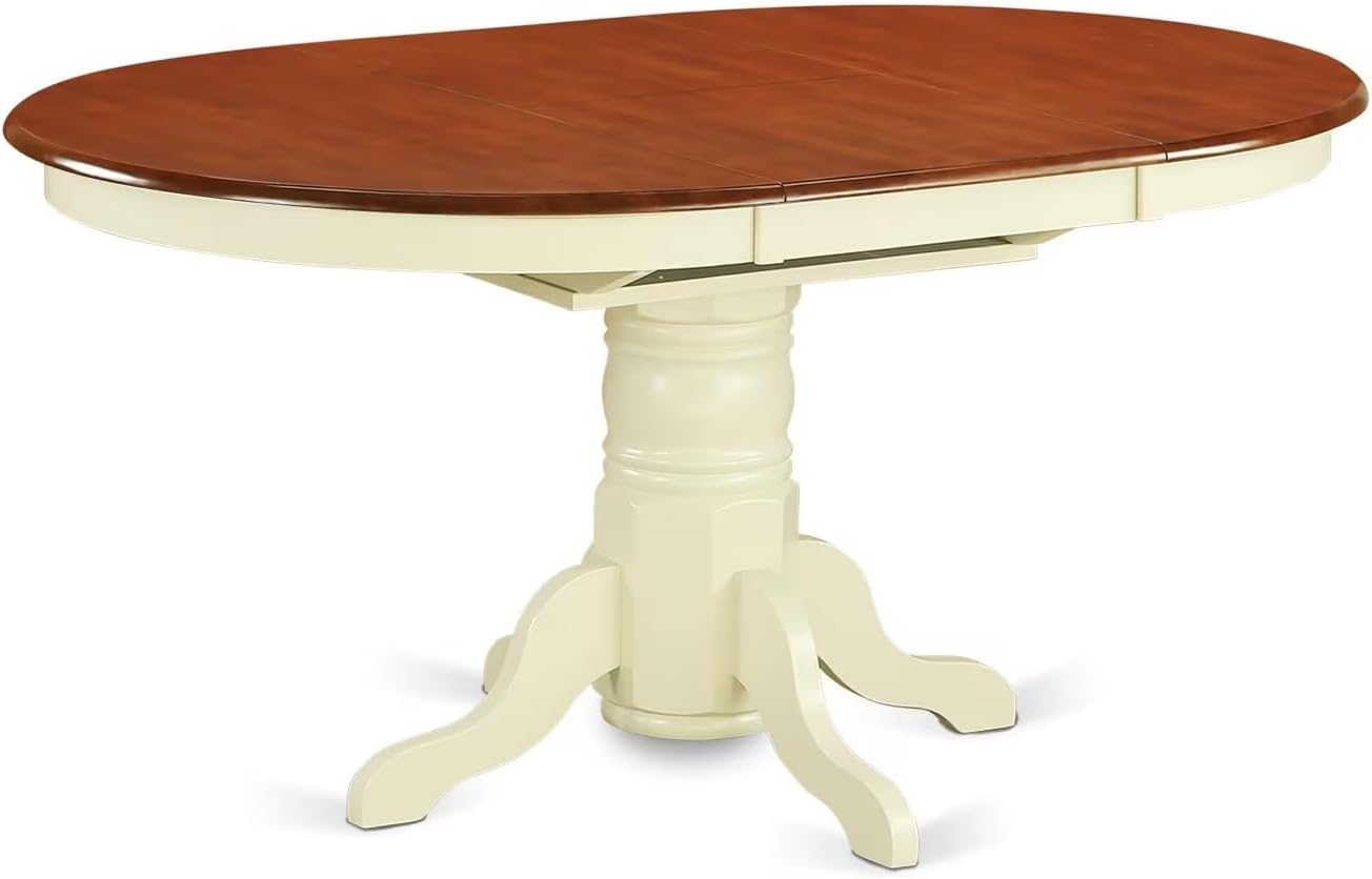 East West Furniture Buttermilk Cherry Oval Dining Set 7 Piece