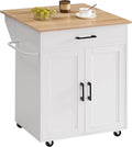 White Rolling Kitchen Island Cart