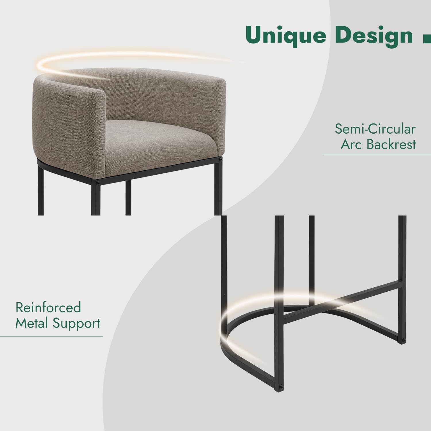 Sand Fabric Counter Bar Stools Set