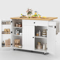 White Rolling Kitchen Island Cart