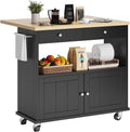 Black Rolling Kitchen Island Cart