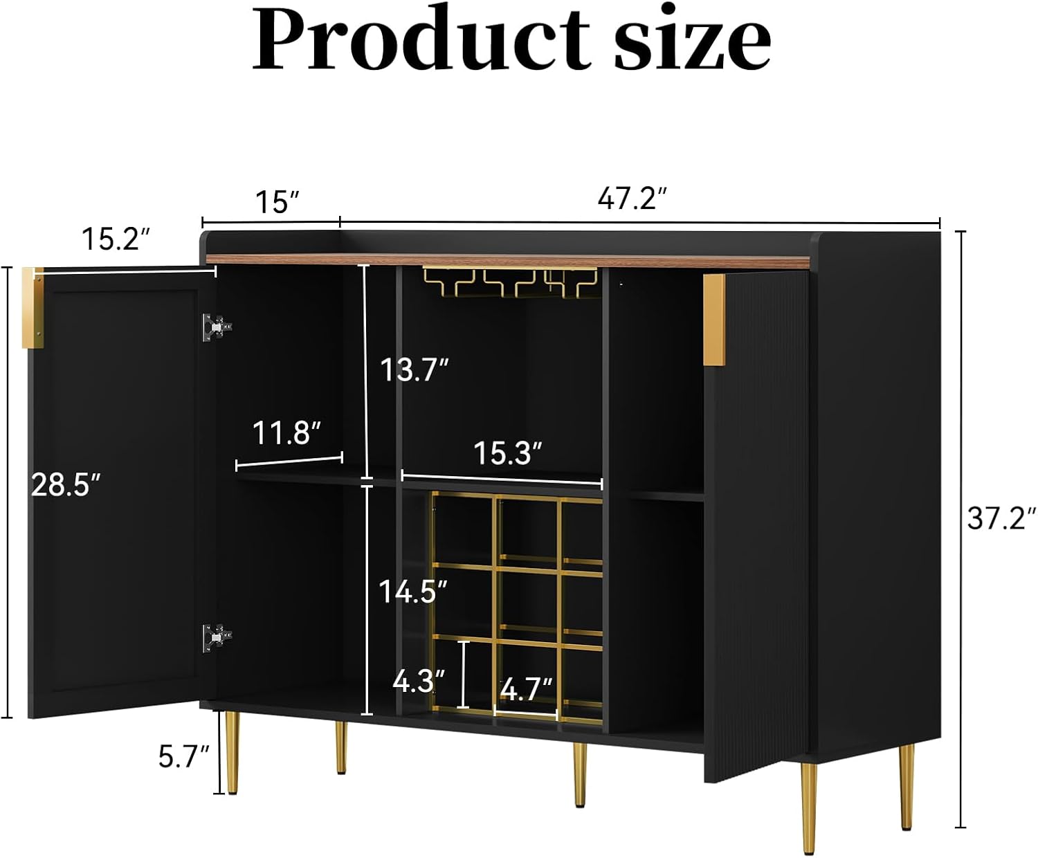 Black Wine Bar Cabinet