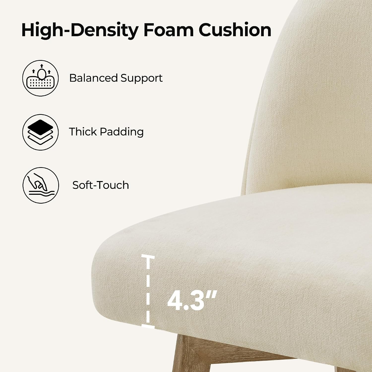 Cream Wood Swivel Bar Stools Set