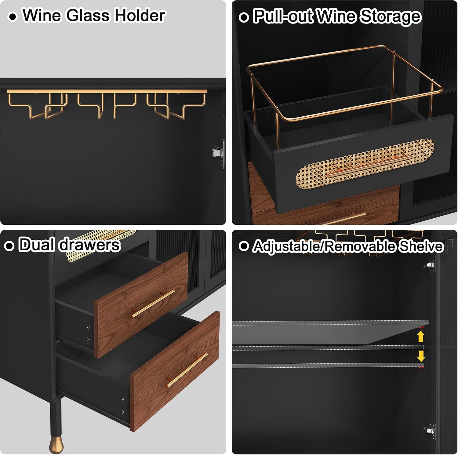 Black Wine Bar Cabinet