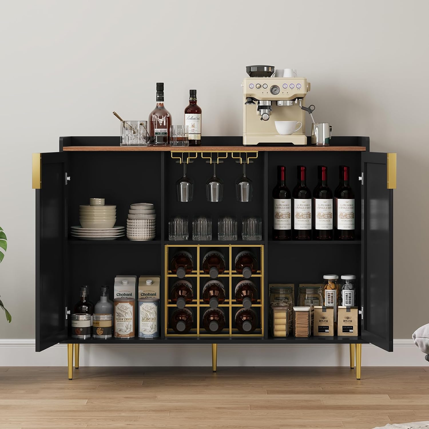 Black Wine Bar Cabinet