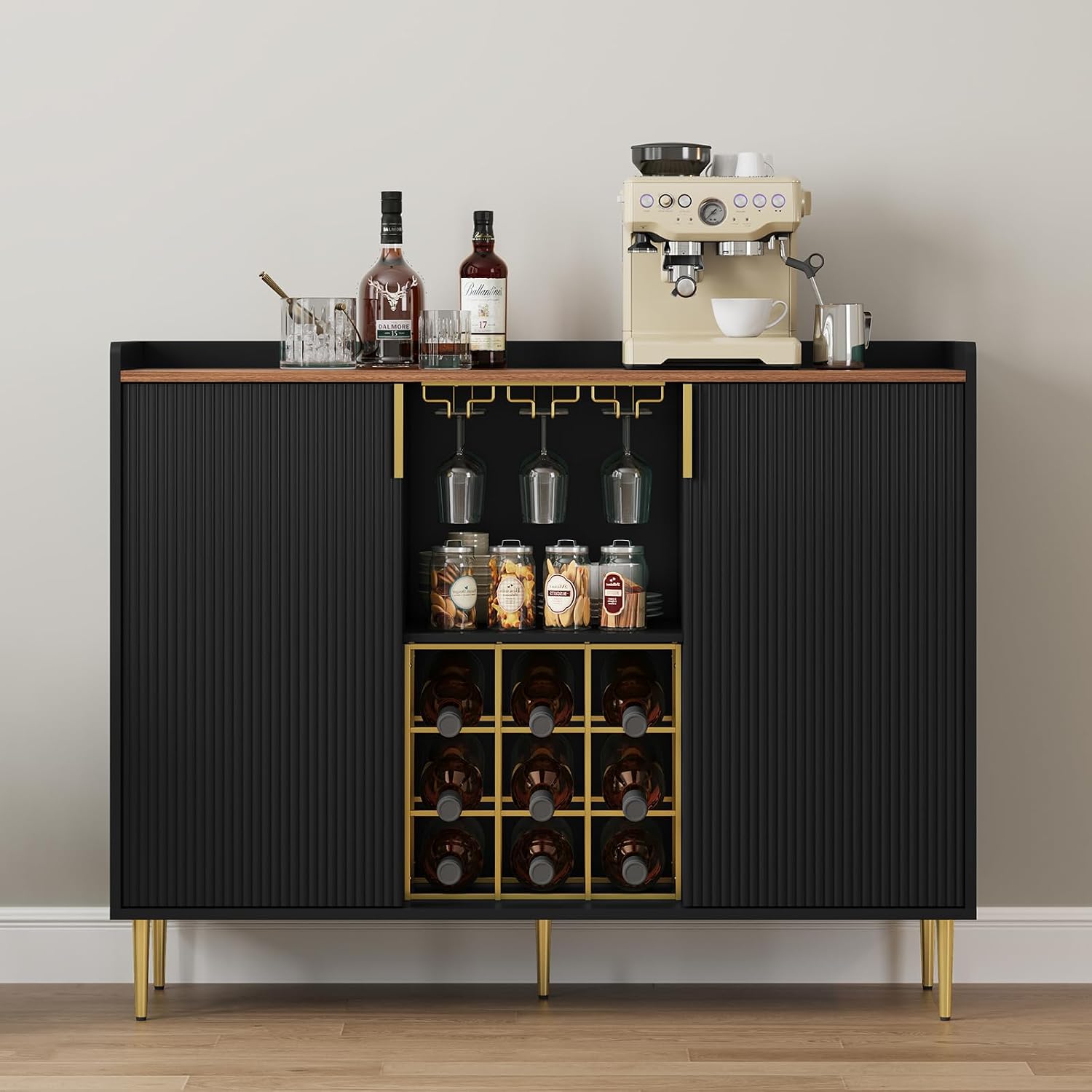 Black Wine Bar Cabinet