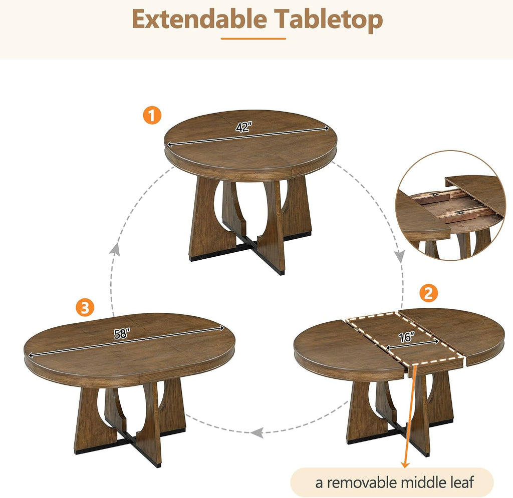 Extendable Oval 5 Piece Dining Set