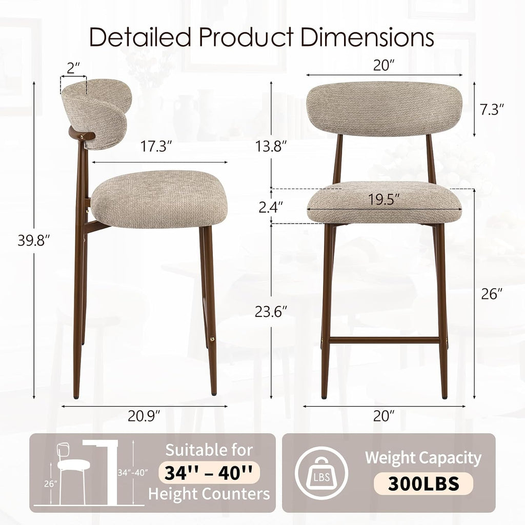 Camel Wood Grain Counter Bar Stools Set