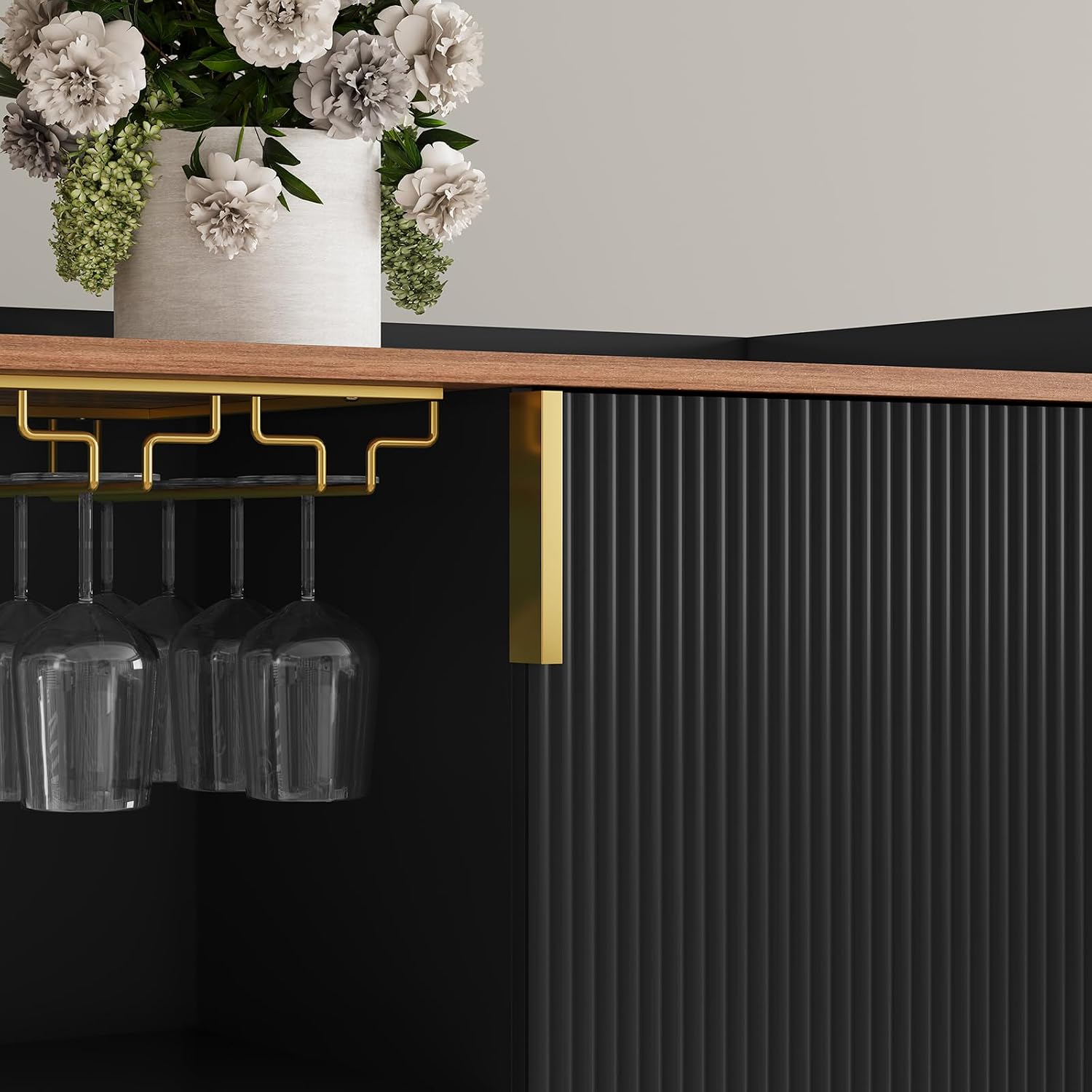 Black Wine Bar Cabinet