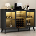 Black LED Wine Bar Cabinet