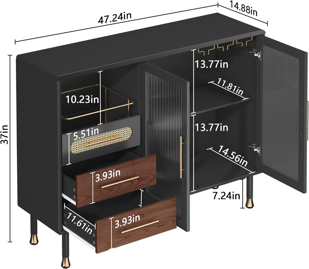 Black Wine Bar Cabinet