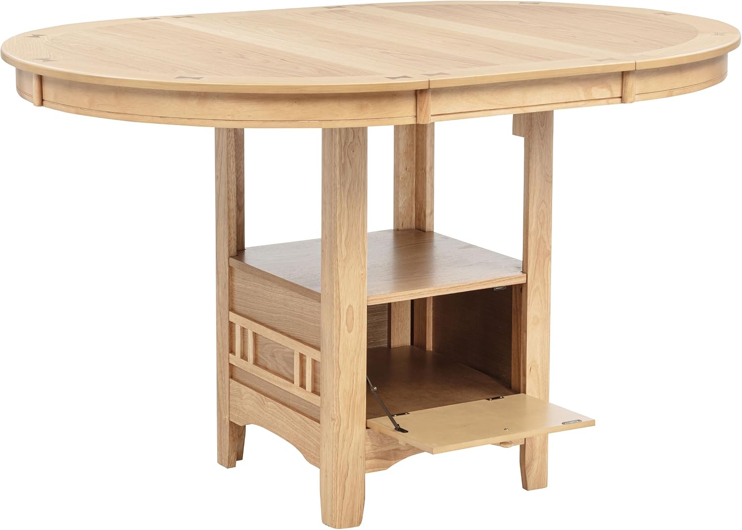 Oak Extendable Counter Height 5 Piece Dining Set