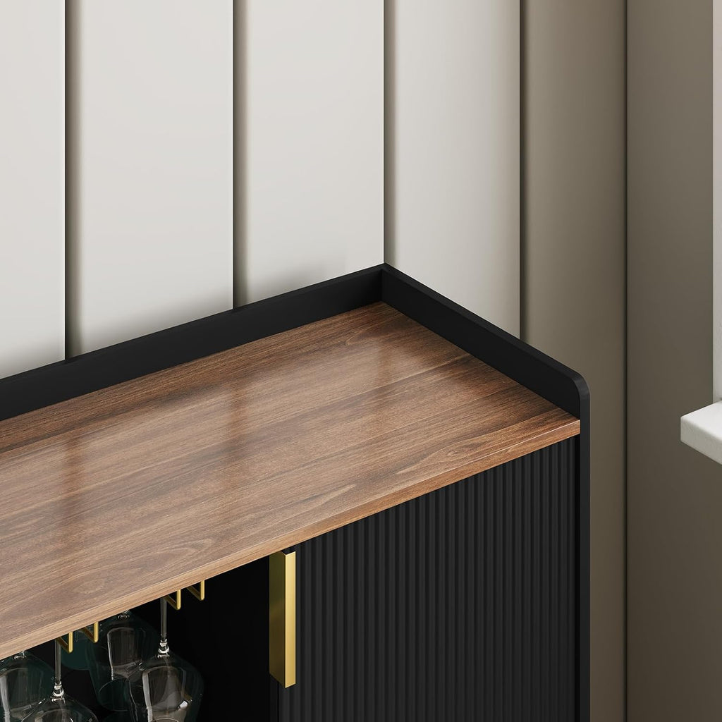 Black Wine Bar Cabinet