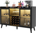 Black LED Wine Bar Cabinet