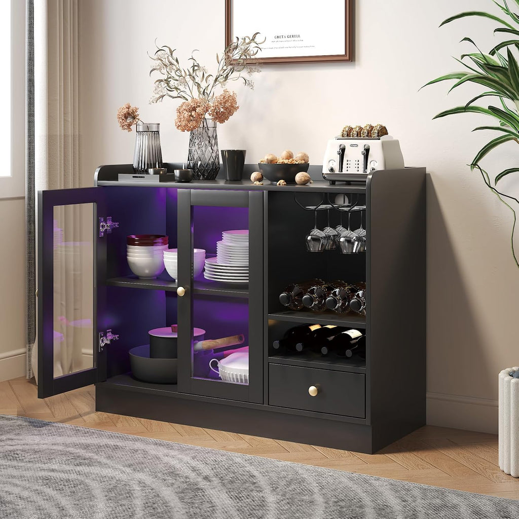 Black LED Wine Bar Cabine