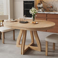Merax Natural Wash Extendable Round Dining Table
