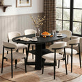 Black Extendable Oval 7 Piece Storage Dining Set