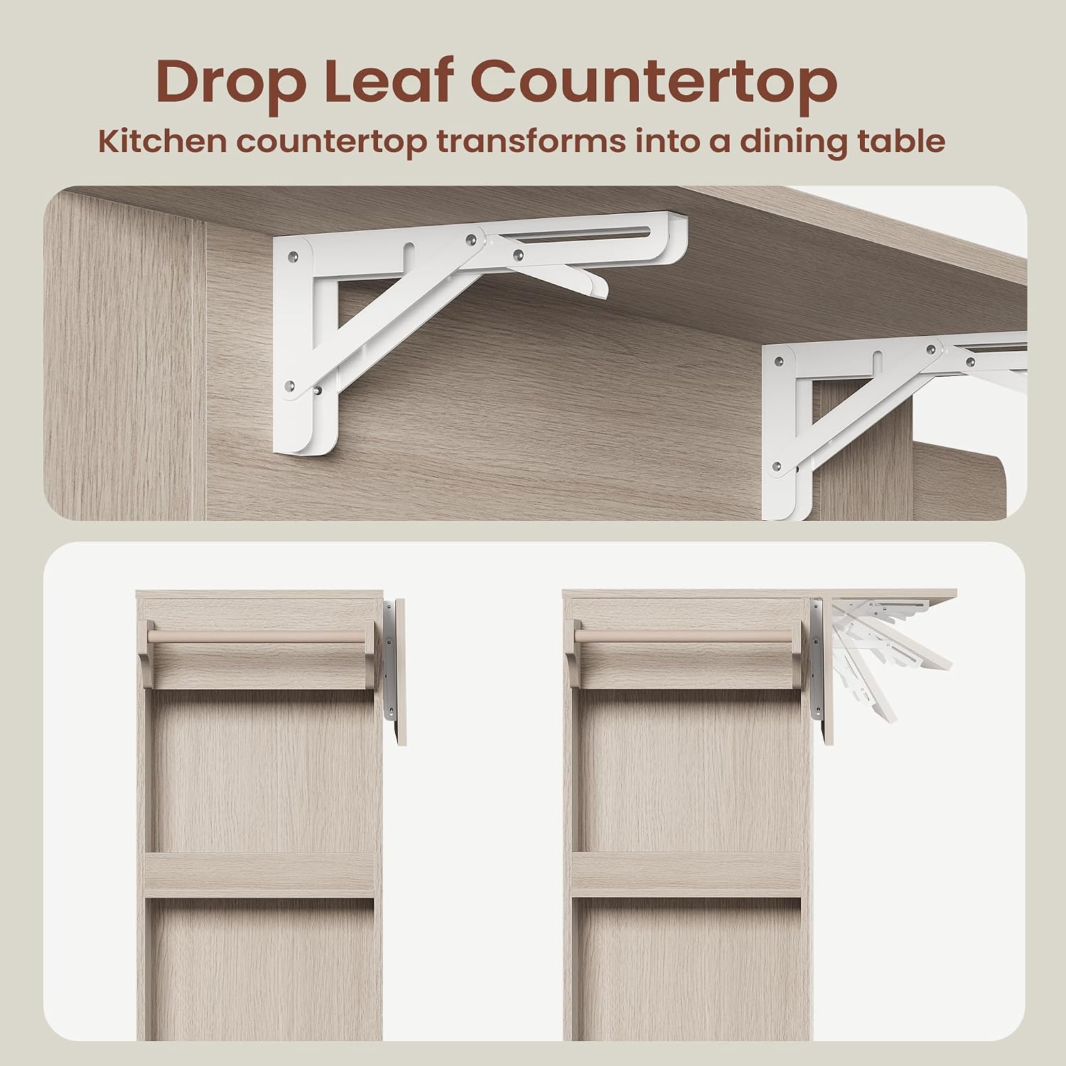 White Oak Rolling Kitchen Island Cart