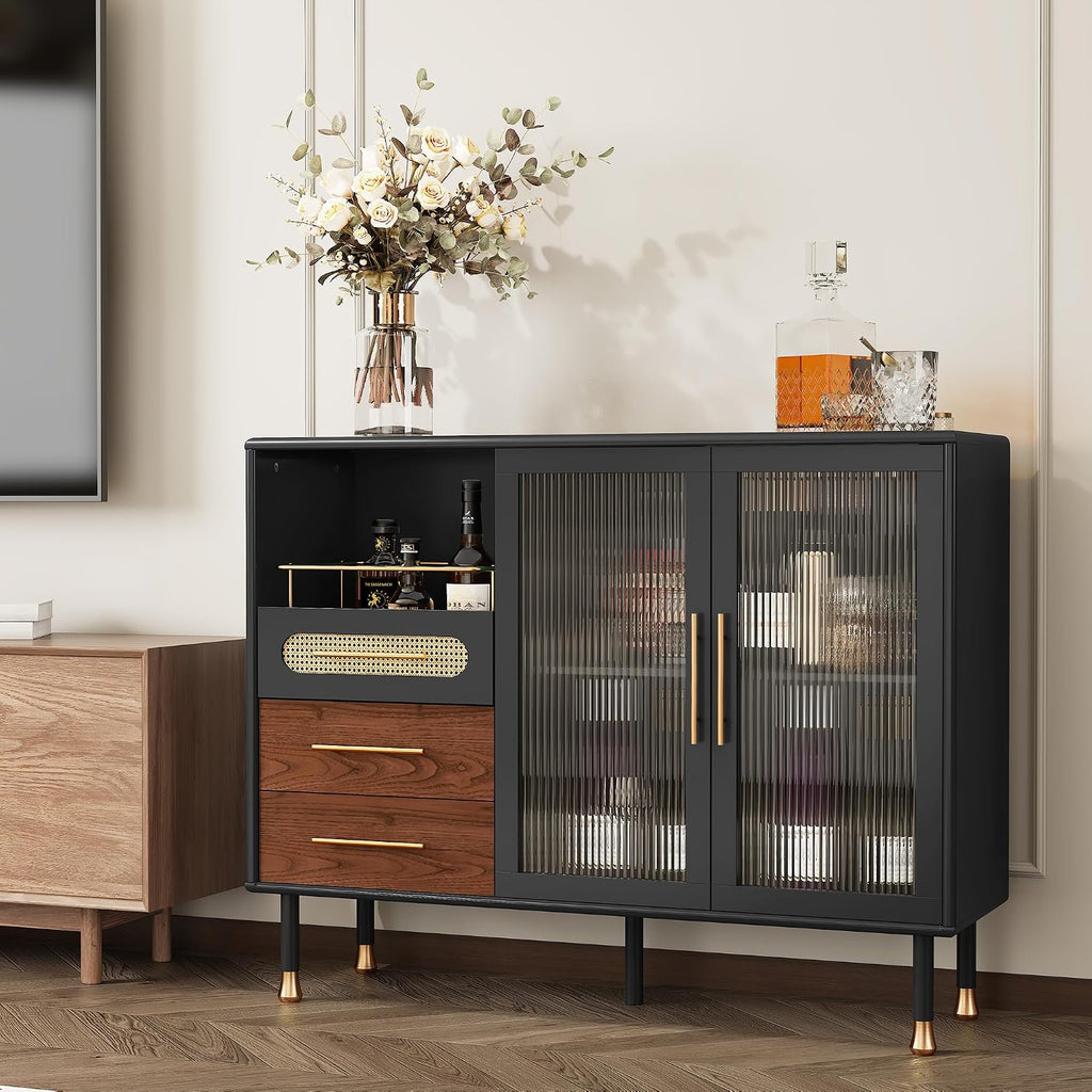 Black Wine Bar Cabinet