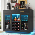 Black LED Wine Bar Cabinet