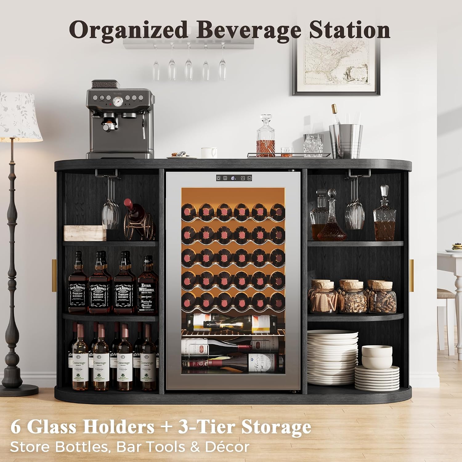 Black Wine Bar Cabinet