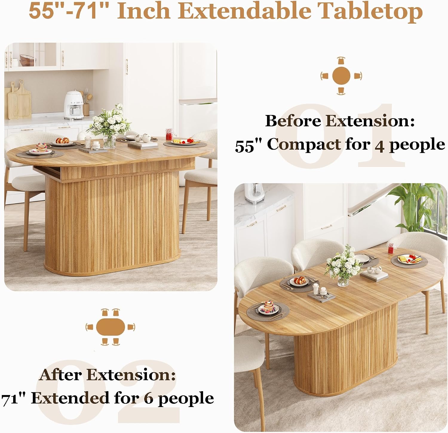 Oval 7 Piece Cushioned Dining Set