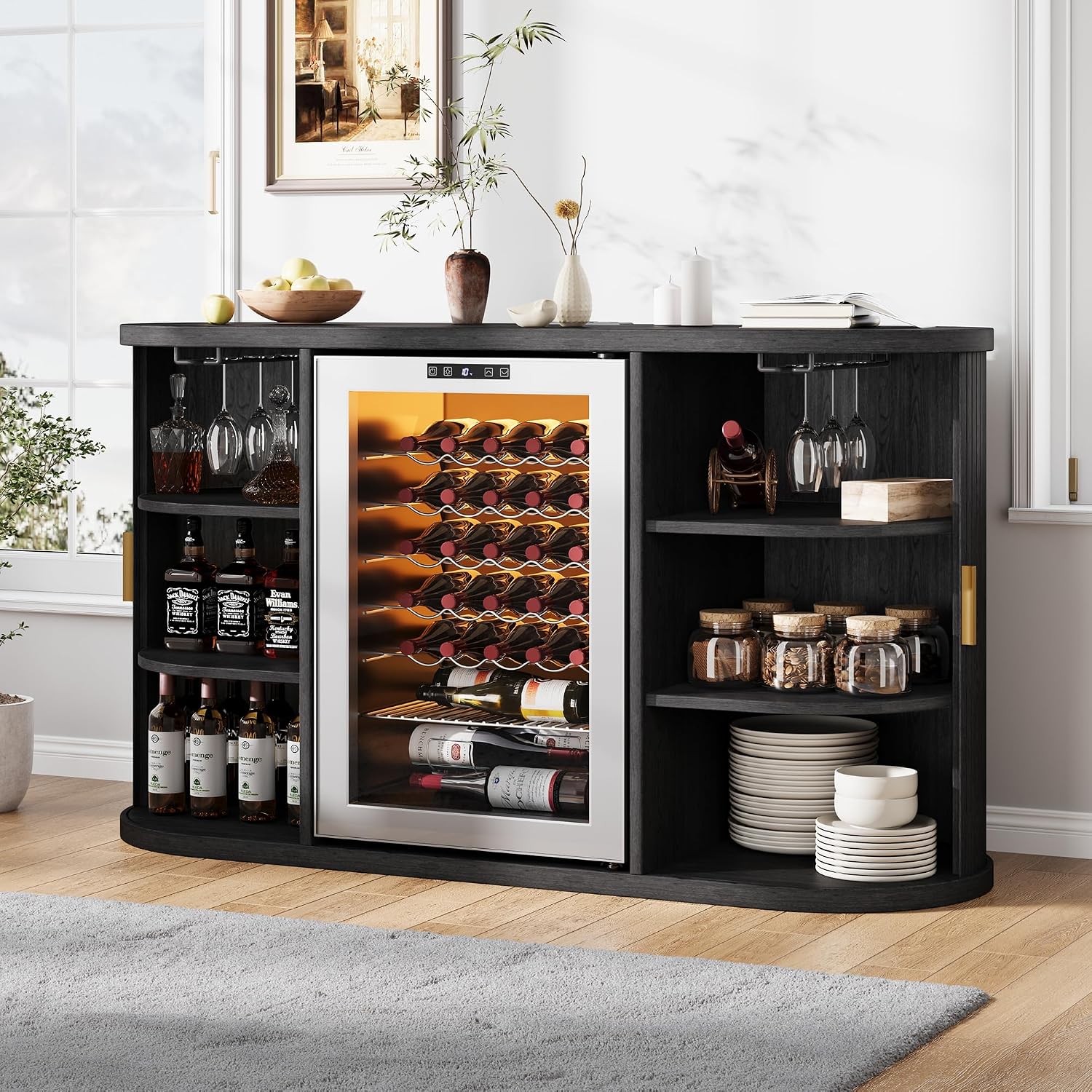 Black Wine Bar Cabinet