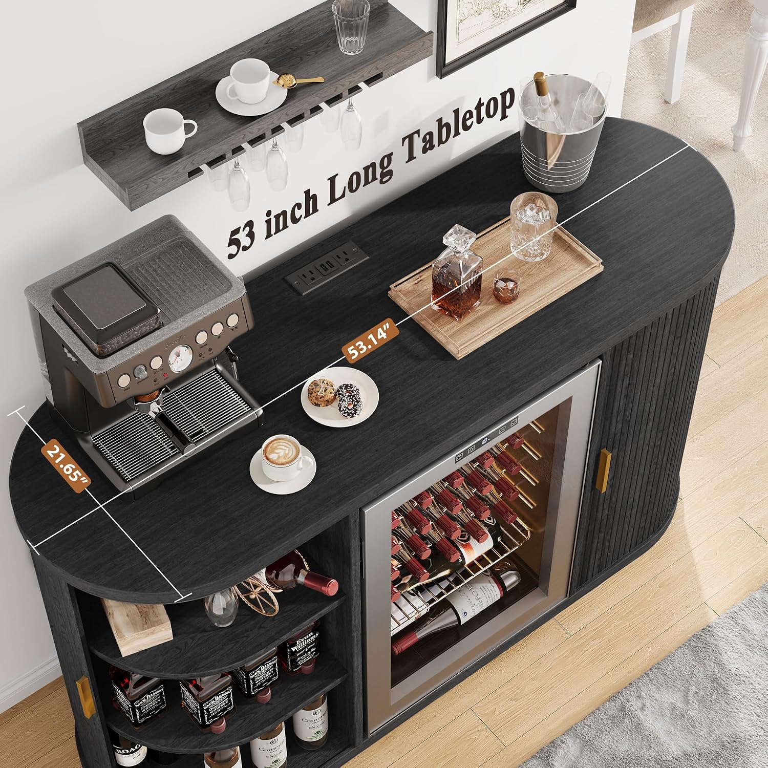 Black Wine Bar Cabinet