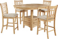 Oak Extendable Counter Height 5 Piece Dining Set