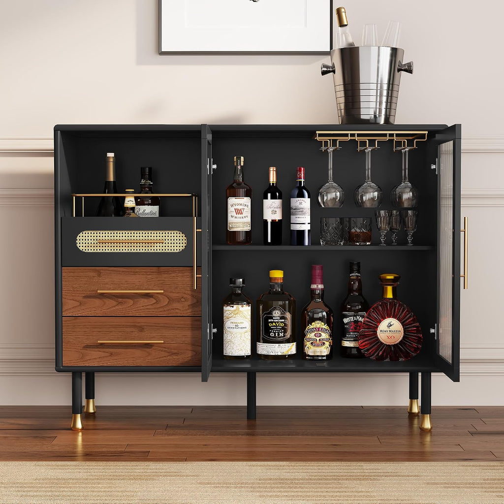 Black Wine Bar Cabinet