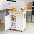 Rolling White Kitchen Island Cart