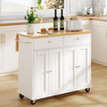 White Rolling Kitchen Island Cart