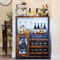 Brown LED Wine Bar Cabinet