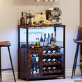 Rustic Brown LED Wine Bar Cabinet