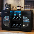 Black LED Wine Bar Cabinet