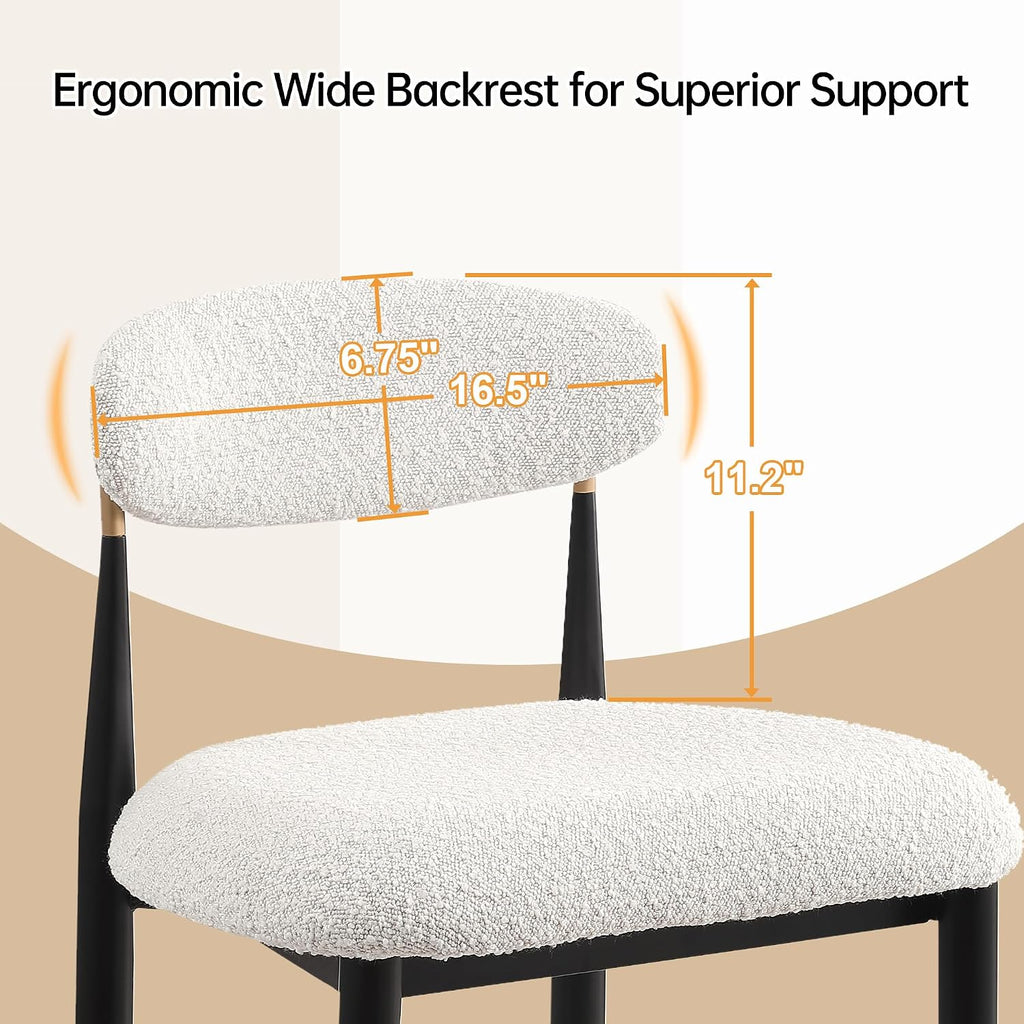 Morden Fort Boucle Black Metal Bar Stools Set