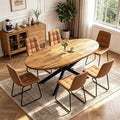 Walnut Extendable Oval 7 Piece Dining Set